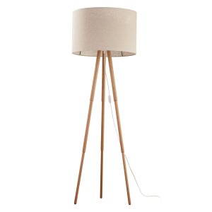 TK Tokyo golvlampa - naturligt linne och naturligt furu