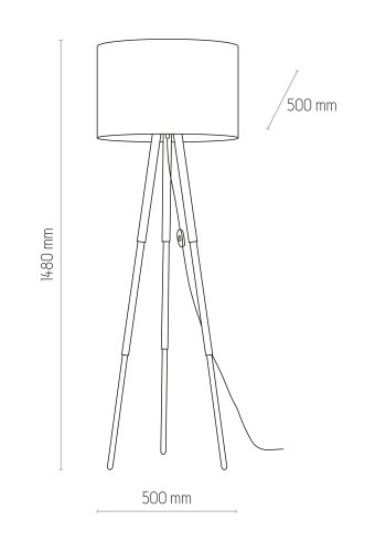 TK Tokyo gulvlampe - naturlig lin og naturlig furu