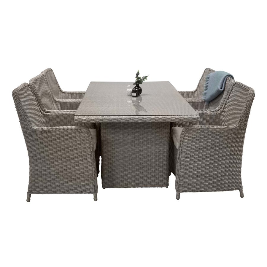 VENTURE DESIGN Wembley hagesett med puter - grtt stl 