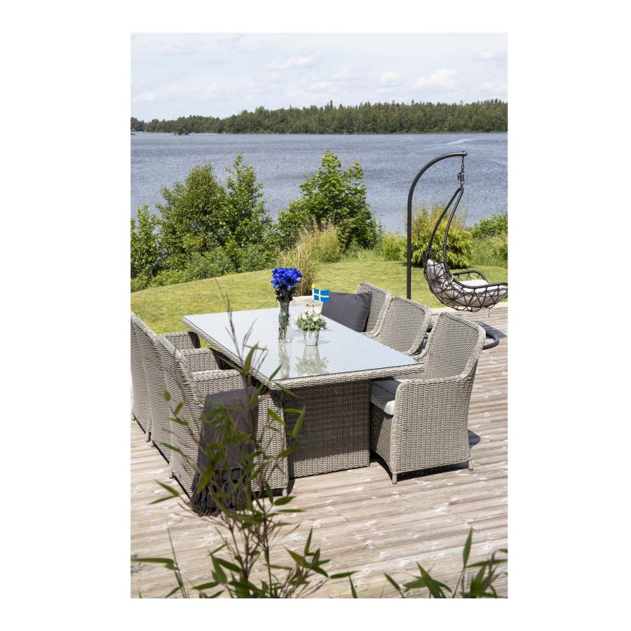 VENTURE DESIGN Wembley hagesett med puter - grtt stl 