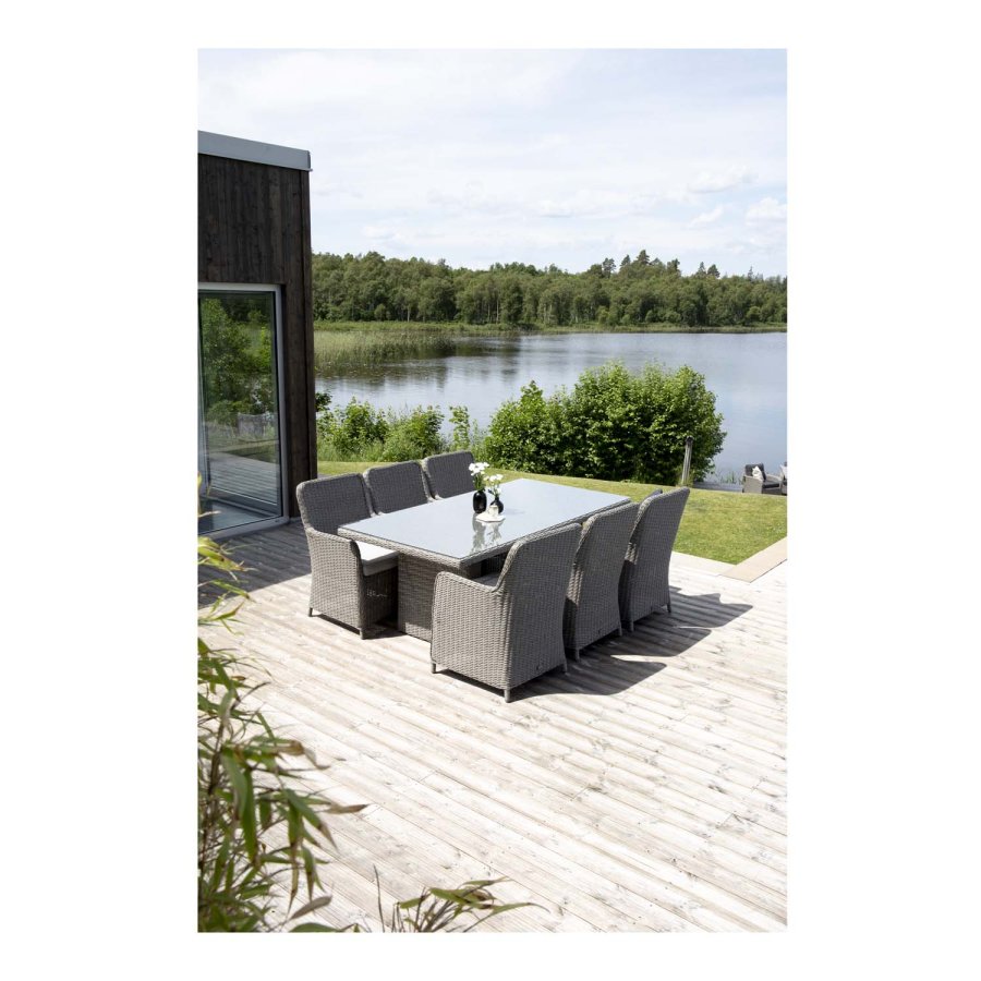 VENTURE DESIGN Wembley hagesett med puter - grtt stl 