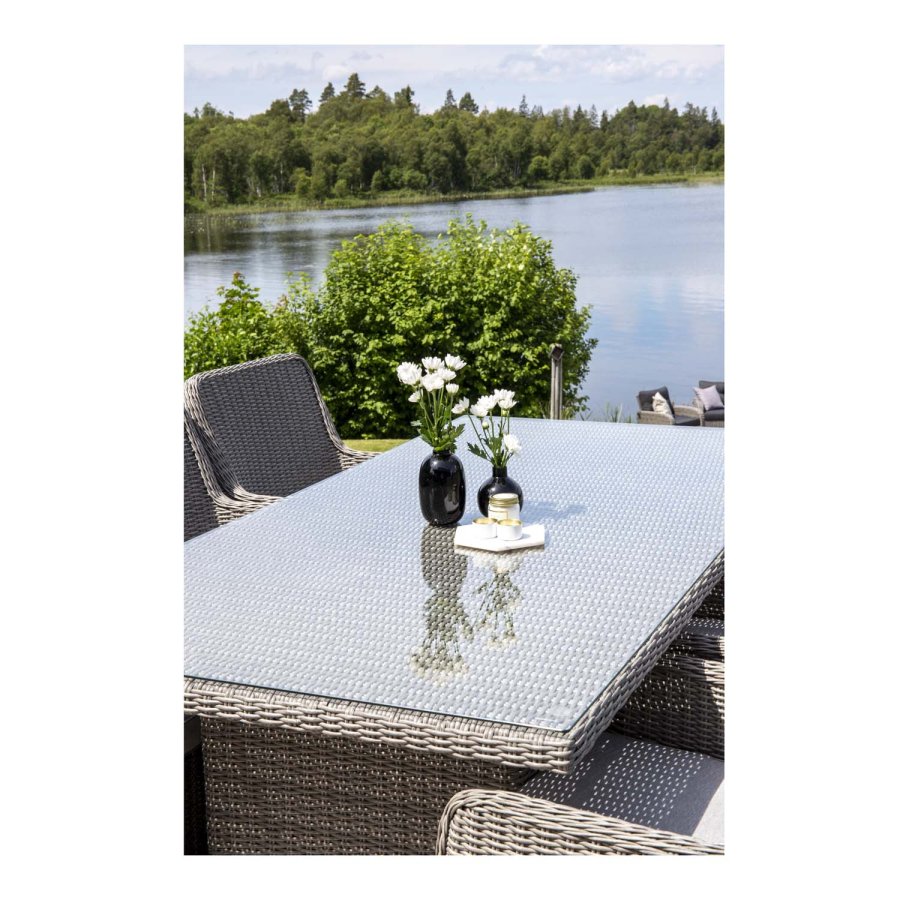 VENTURE DESIGN Wembley hagesett med puter - grtt stl 