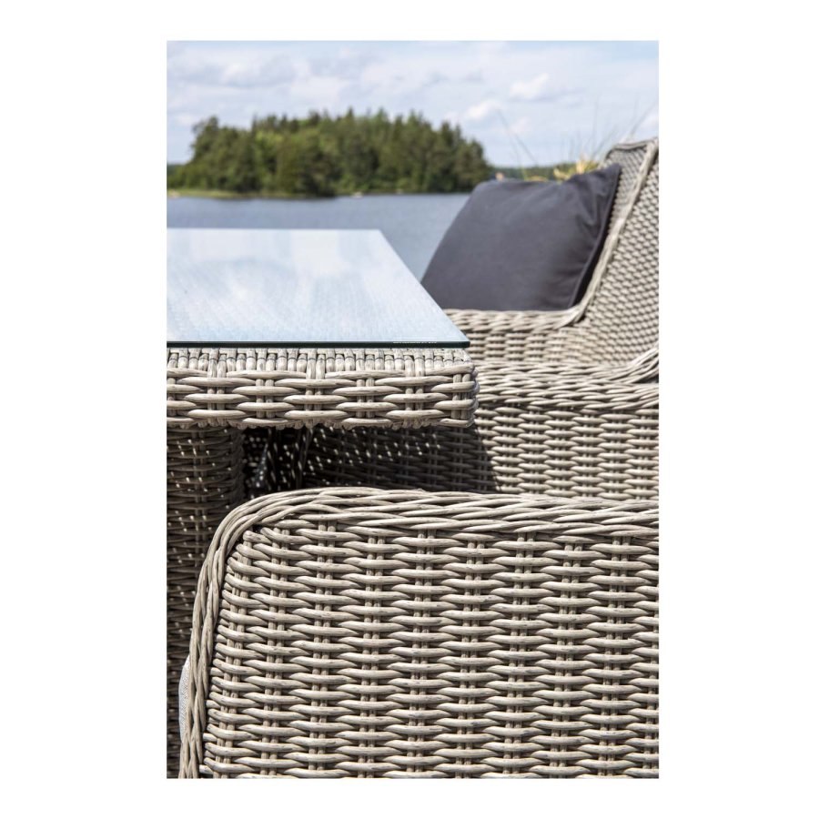 VENTURE DESIGN Wembley hagesett med puter - grtt stl 