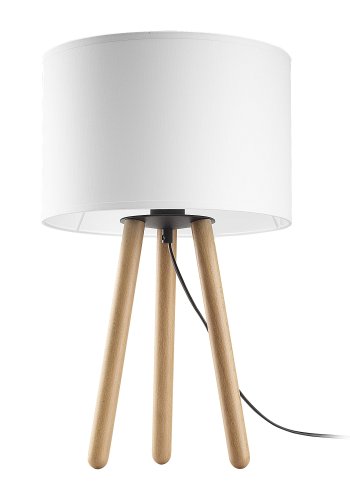 TK Tokyo bordlampe - hvid stof og antik fyrretr