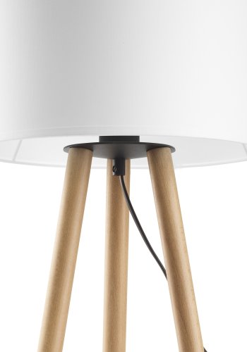 TK Tokyo bordlampe - hvid stof og antik fyrretr