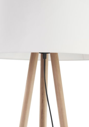 TK Tokyo gulvlampe - hvitt stoff og antikk furu