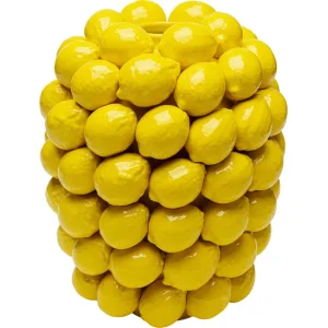 KARE DESIGN Lemon Juice vase, rund - gul porceln (H:40cm)