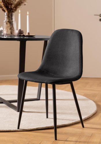 ACT NORDIC Celia spisestuestol - sort stoff og sort stl