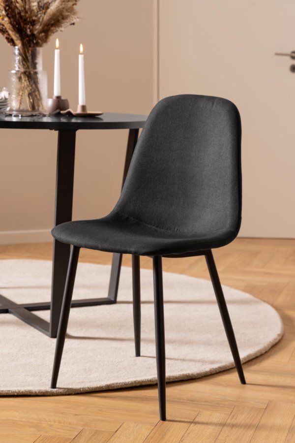ACT NORDIC Celia spisestuestol - sort stoff og sort stl