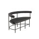 VINN KOLLEKSJON Stallhagen x Josefin Lustig benk, m. ryggsttte, halvmne - sort PU og sort stl