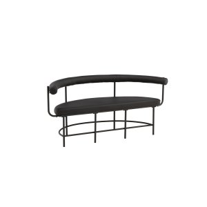 VIND COLLECTION Stallhagen x Josefin Lustig bnk, m. rygln, halvmne - sort PU og sort stl