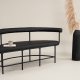 VINN KOLLEKSJON Stallhagen x Josefin Lustig benk, m. ryggsttte, halvmne - sort PU og sort stl