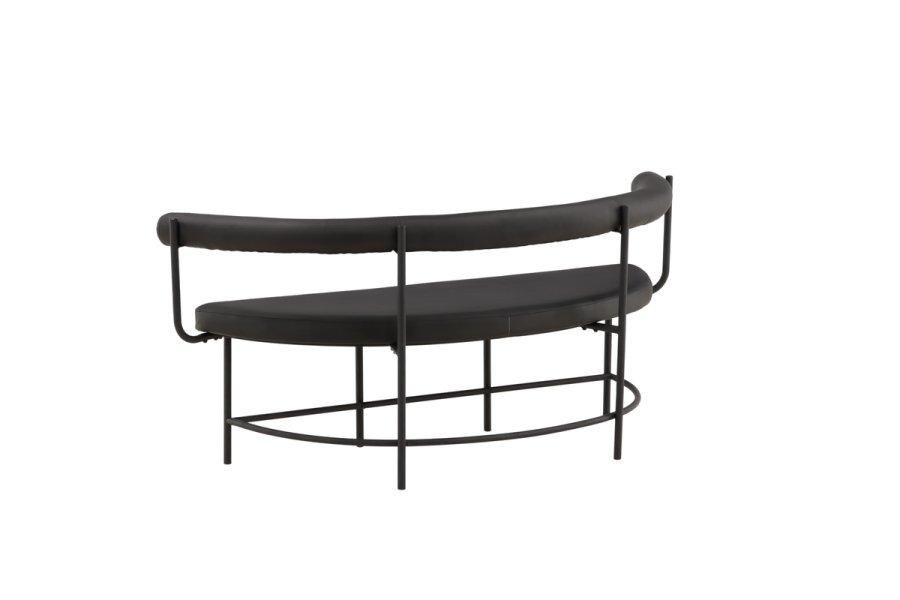 VINN KOLLEKSJON Stallhagen x Josefin Lustig benk, m. ryggsttte, halvmne - sort PU og sort stl