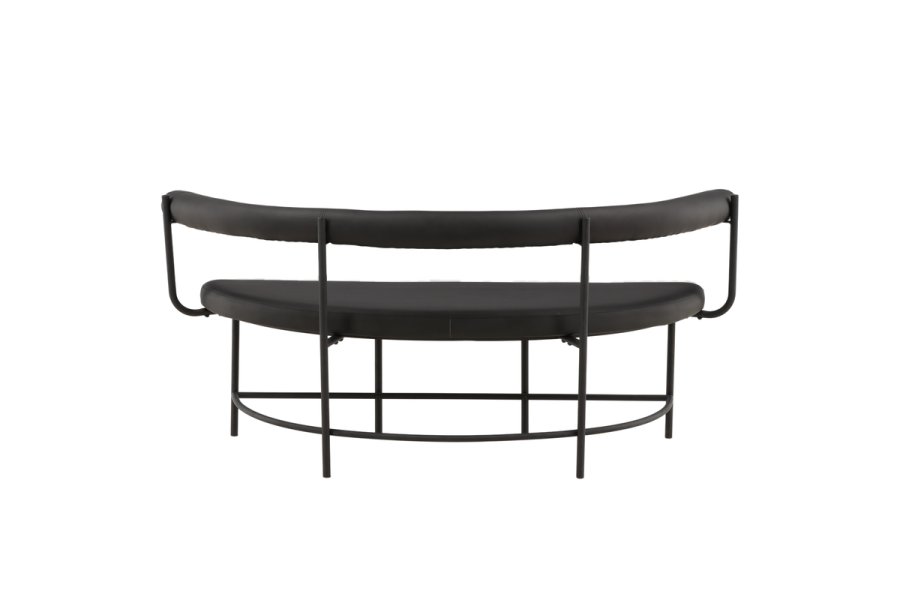 VINN KOLLEKSJON Stallhagen x Josefin Lustig benk, m. ryggsttte, halvmne - sort PU og sort stl