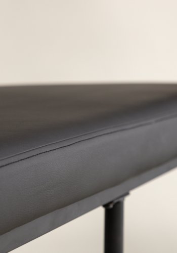 VINN KOLLEKSJON Stallhagen x Josefin Lustig benk, m. ryggsttte, halvmne - sort PU og sort stl