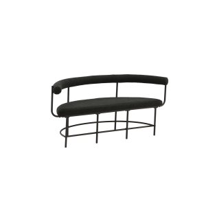 VIND COLLECTION Stallhagen x Josefin Lustig bnk, m. rygln, halvmnde - bouclé stof og sort stl