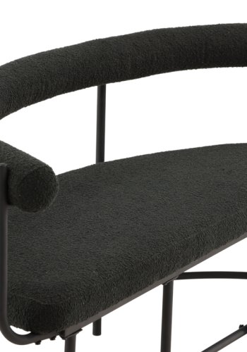 VINN KOLLEKSJON Stallhagen x Josefin Lustig benk, m. ryggsttte, halvmne - boucléstoff og sort stl