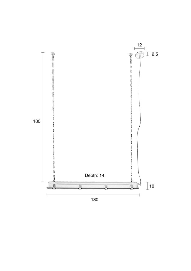 ZUIVER GTA taklampe XL - svart metall