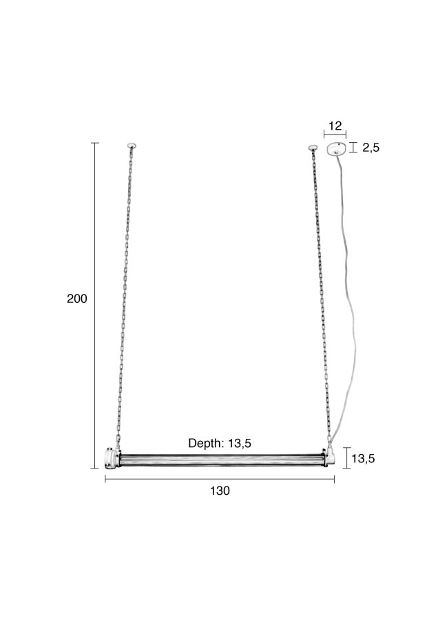 ZUIVER Prime taklampe XL - svart jern