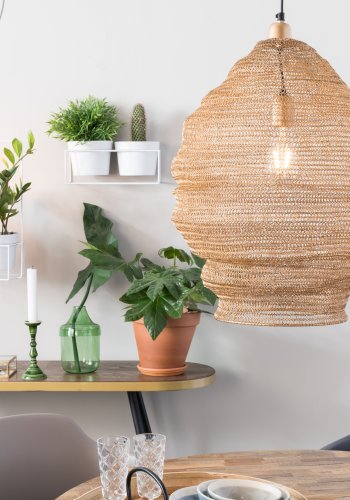 WHITE LABEL LIVING Lena L taklampe - messingjern