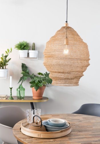 WHITE LABEL LIVING Lena L taklampe - messingjern