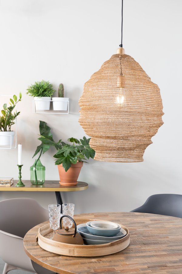 WHITE LABEL LIVING Lena L taklampe - messingjern