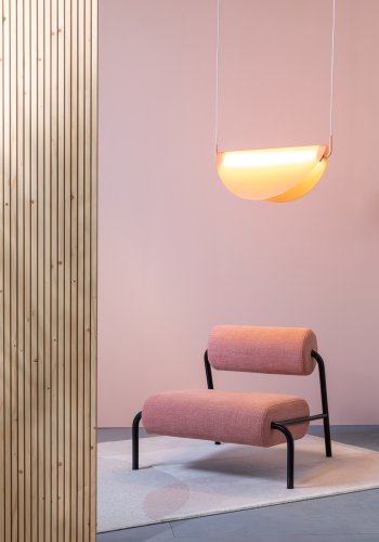 ZUIVER Rani taklampe - rosa glass og jern