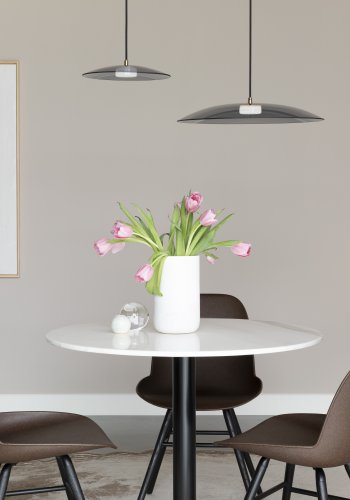 ZUIVER Float taklampe, rund - glass og gulljern (50)