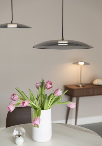 ZUIVER Float taklampe, rund - glass og gulljern (50)