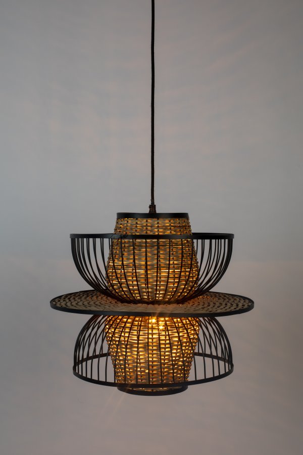 WHITE LABEL LIVING Carmen L taklampe - svart metall