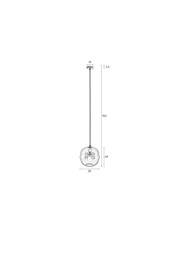 WHITE LABEL LIVING Lauren L taklampe - grtt glass