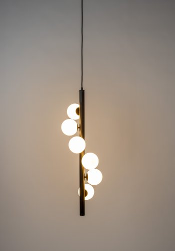 WHITE LABEL LIVING Monica Hvit taklampe - hvitt glass og svart