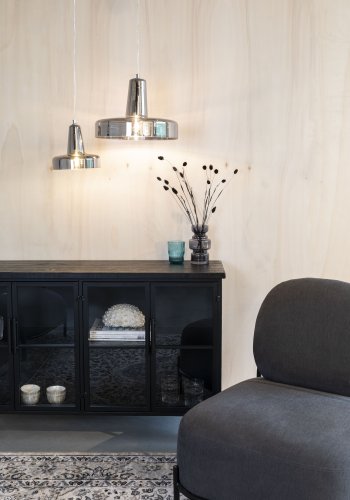 WHITE LABEL LIVING Anshin Medium Smoke taklampe - grtt glass