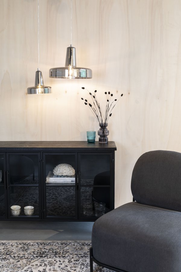 WHITE LABEL LIVING Anshin Medium Smoke taklampe - grtt glass