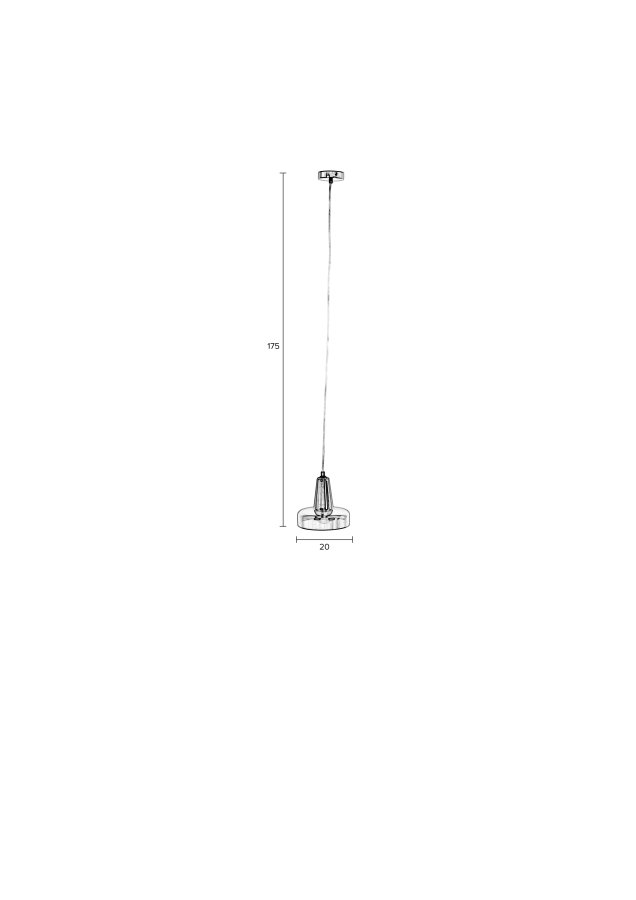 WHITE LABEL LIVING Anshin Liten Smoke taklampe - grtt glass