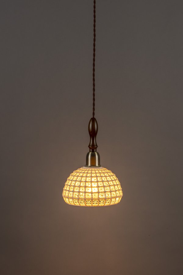 DUTCHBONE Poppy Deckenleuchte, breit – weiße Keramik