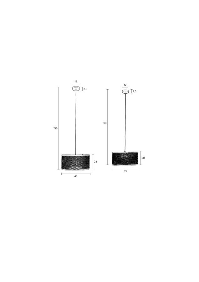 WHITE LABEL LIVING Isla Bamboo Stor taklampe - beige bambus