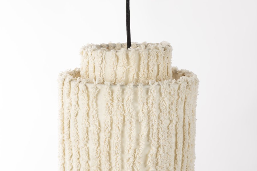 WHITE LABEL LIVING Arjun Hyt taklampe - hvit bomull