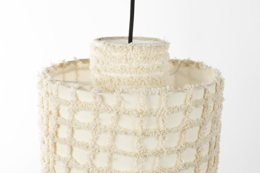 WHITE LABEL LIVING Arjun Bred taklampe - hvit bomull