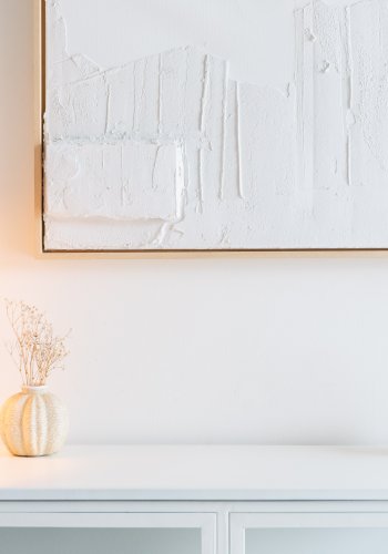 WHITE LABEL LIVING Arjun Bred taklampe - hvit bomull