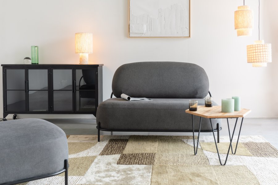 WHITE LABEL LIVING Arjun Bred taklampe - hvit bomull