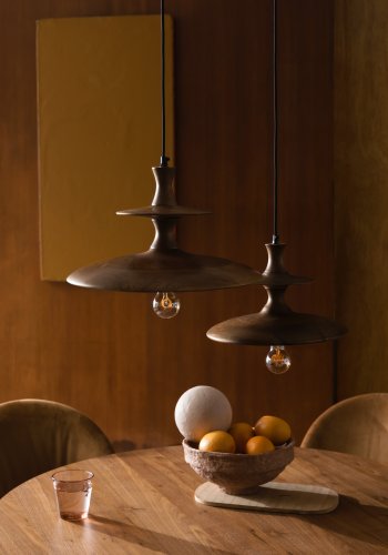 DUTCHBONE Cath Deckenleuchte S - walnussfarbenes Mangoholz