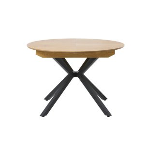 UNIQUE FURNITURE Cesura spisebord, m. 2 till�gsplader - natur eg melamin og sort metal (�120-170)