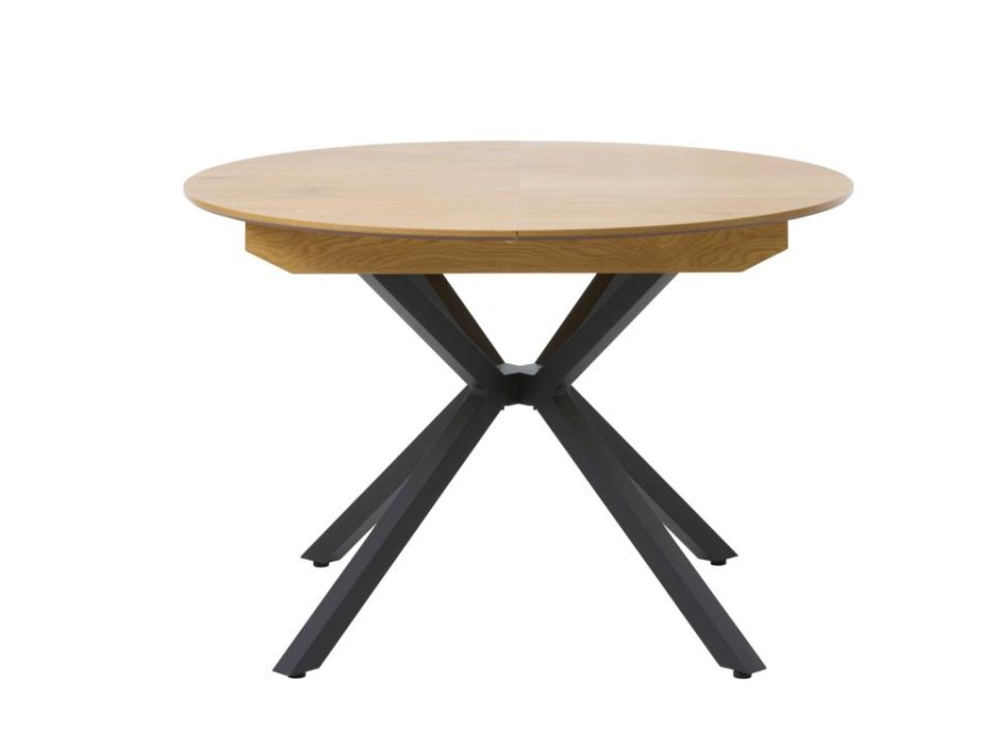 UNIQUE FURNITURE Cesura spisebord, m. 2 till�gsplader - natur eg melamin og sort metal (�120-170)