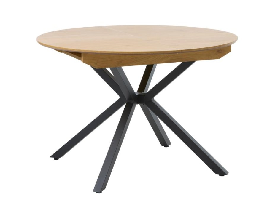 UNIQUE FURNITURE Cesura spisebord, m. 2 till�gsplader - natur eg melamin og sort metal (�120-170)