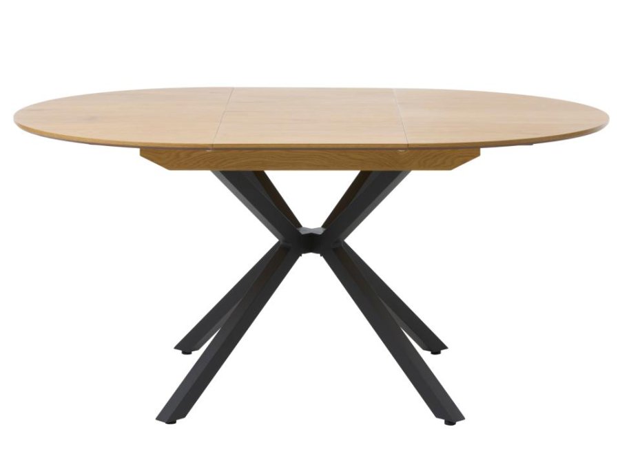 UNIQUE FURNITURE Cesura spisebord, m. 2 till�gsplader - natur eg melamin og sort metal (�120-170)