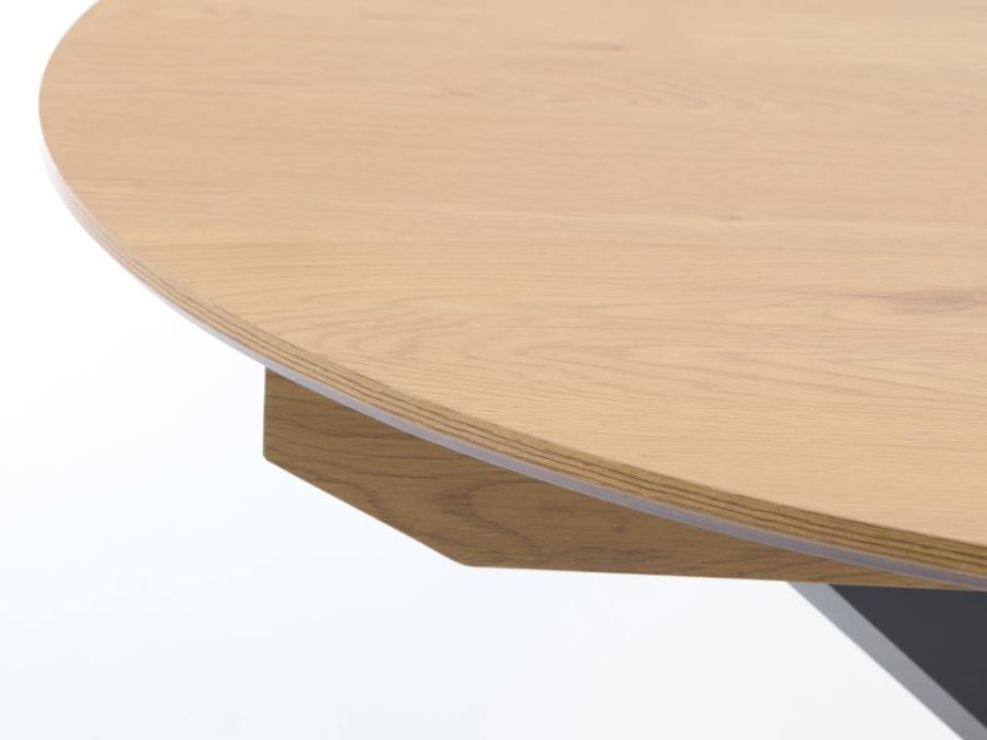 UNIQUE FURNITURE Cesura spisebord, m. 2 till�gsplader - natur eg melamin og sort metal (�120-170)