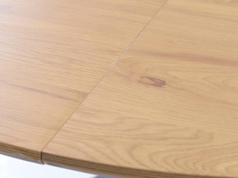 UNIQUE FURNITURE Cesura spisebord, m. 2 till�gsplader - natur eg melamin og sort metal (�120-170)