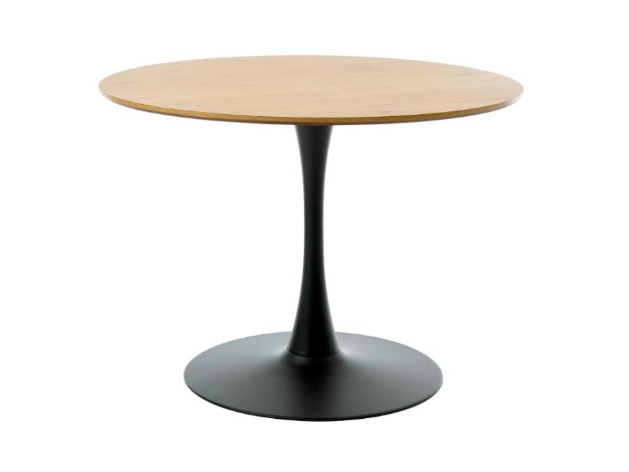 Cesura spisebord, rund - natur eg melamin og sort trompet metal (�100)