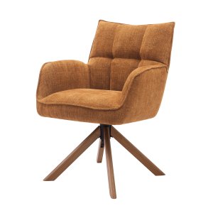 Marilla Select drejestol, m. armln - rust polyester og egetr